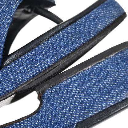 Chanel * Indigo Denim Mules Shoes #37