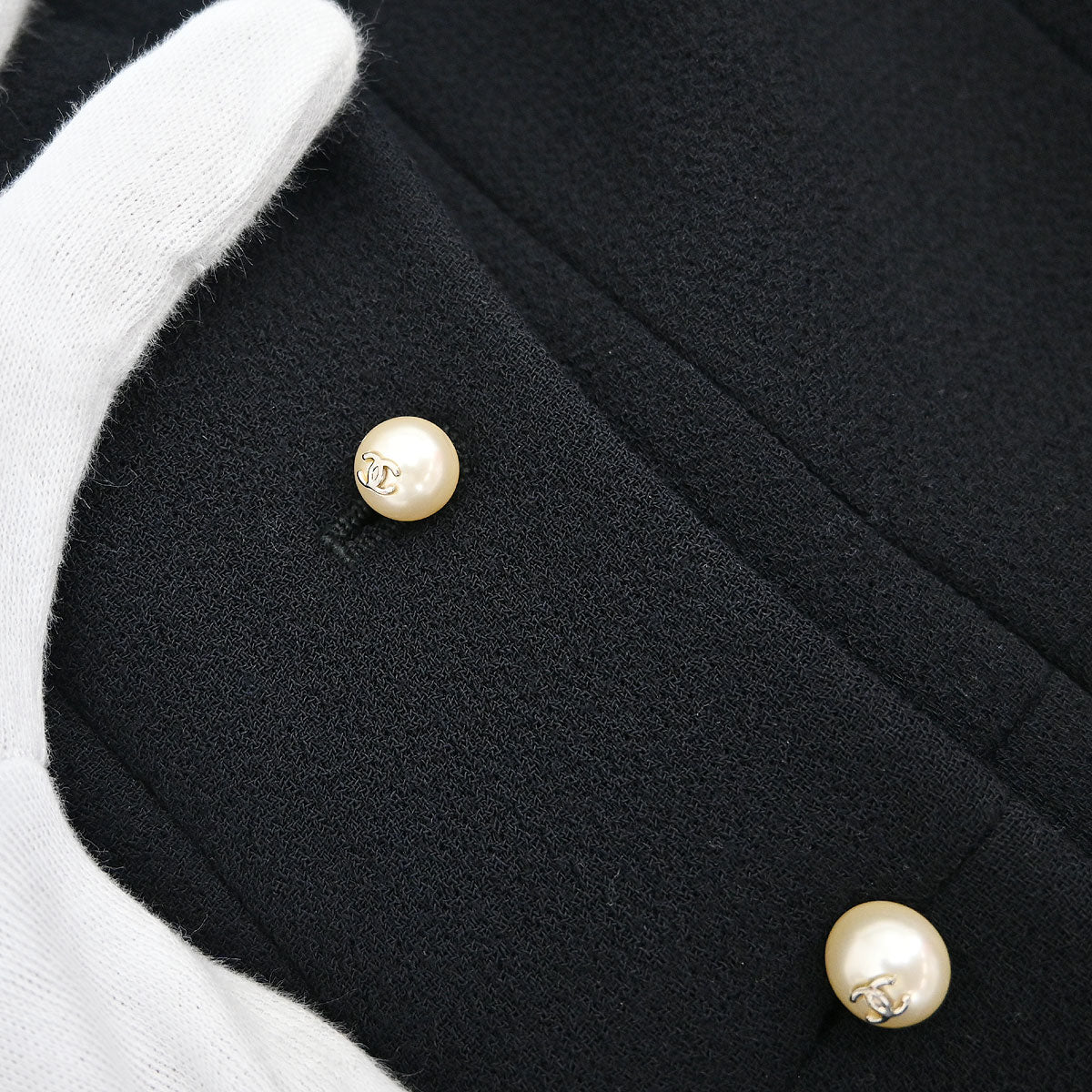 Chanel 1997 Single Breasted Jacket Tweed Black #42