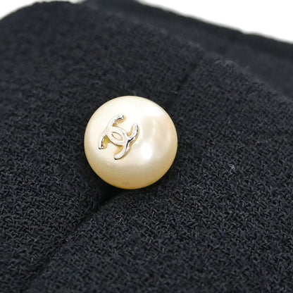 Chanel 1997 Single Breasted Jacket Tweed Black #42