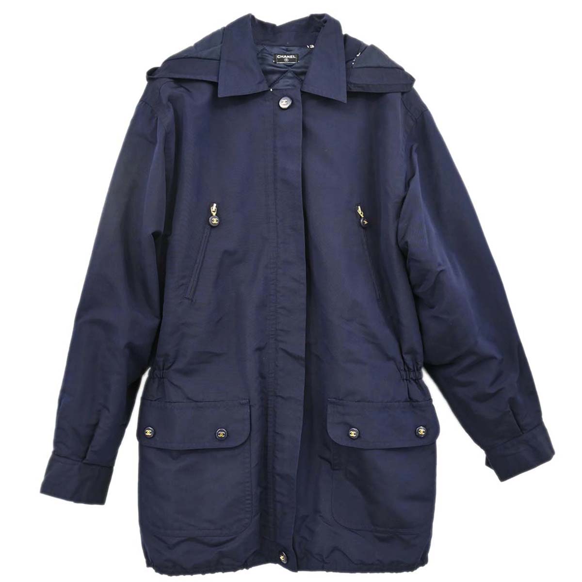 Chanel Hooded Coat Navy
