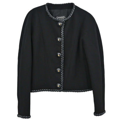 Chanel 1994 Collarless Jacket Black #38
