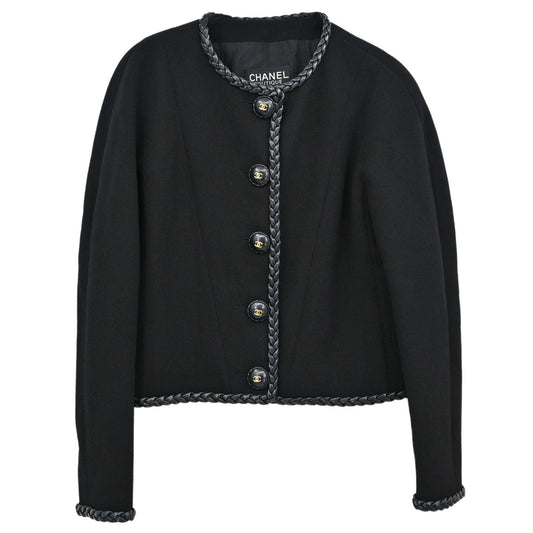 Chanel 1994 Collarless Jacket Black #38