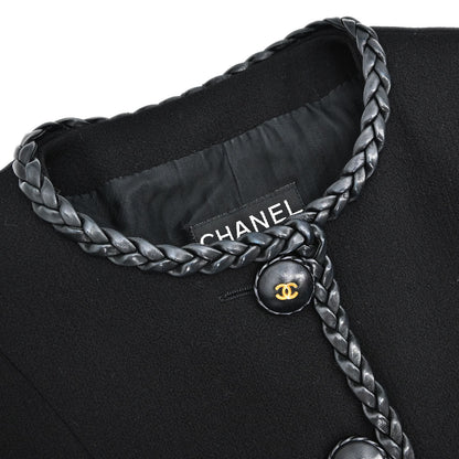 Chanel 1994 Collarless Jacket Black #38