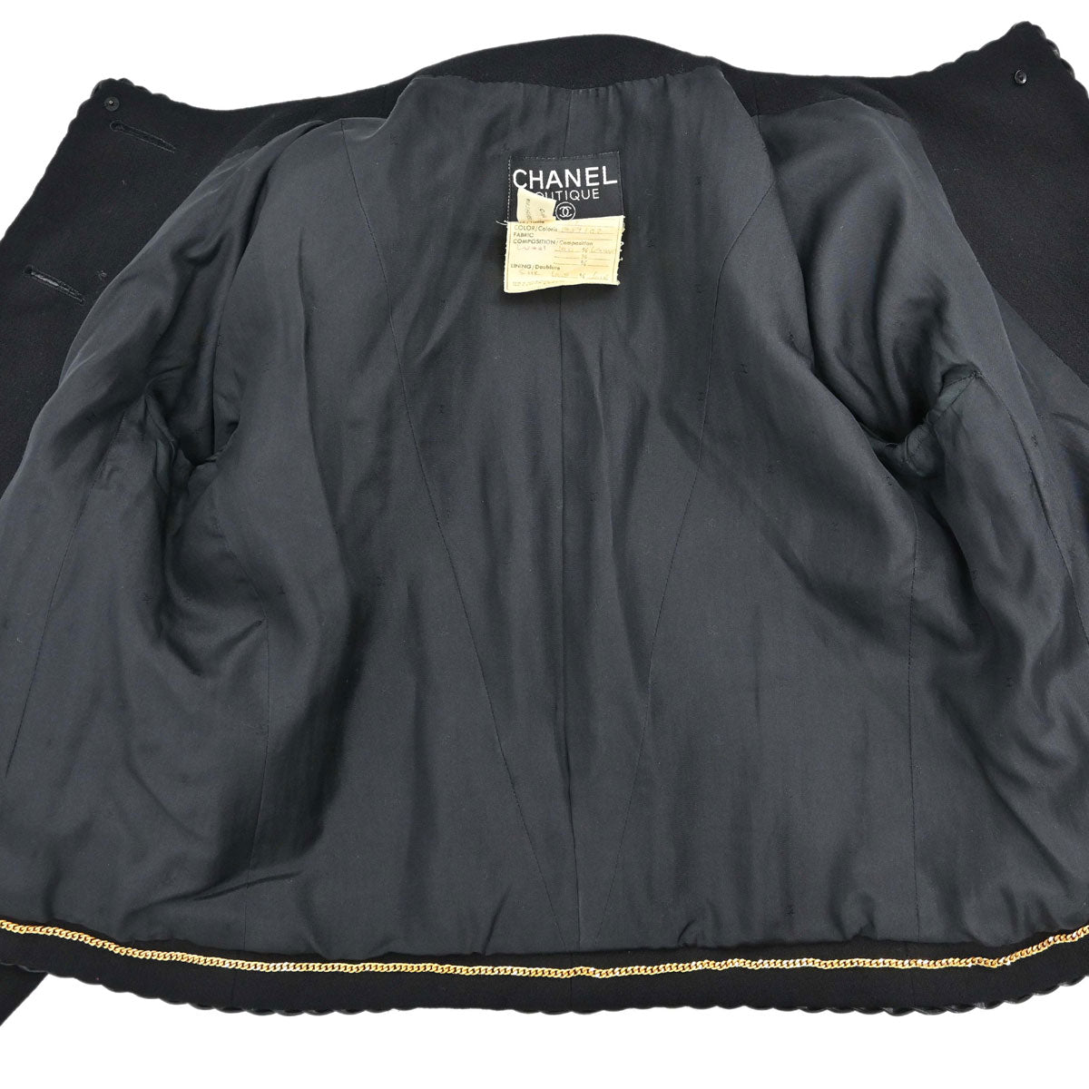 Chanel 1994 Collarless Jacket Black #38