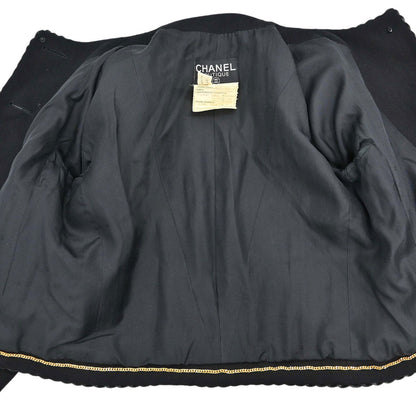 Chanel 1994 Collarless Jacket Black #38