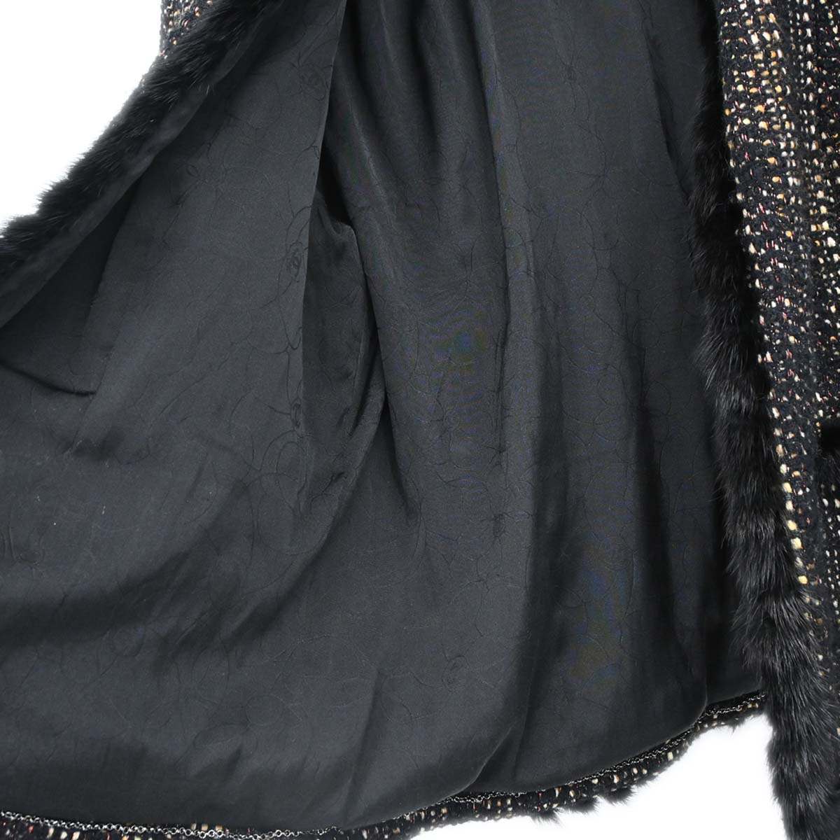 Chanel 2003 Collarless Tweed Jacket Black #48