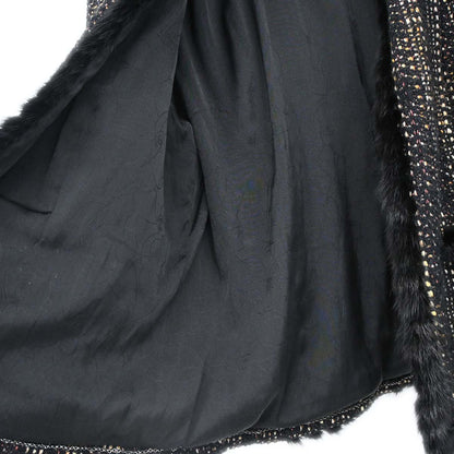 Chanel 2003 Collarless Tweed Jacket Black #48