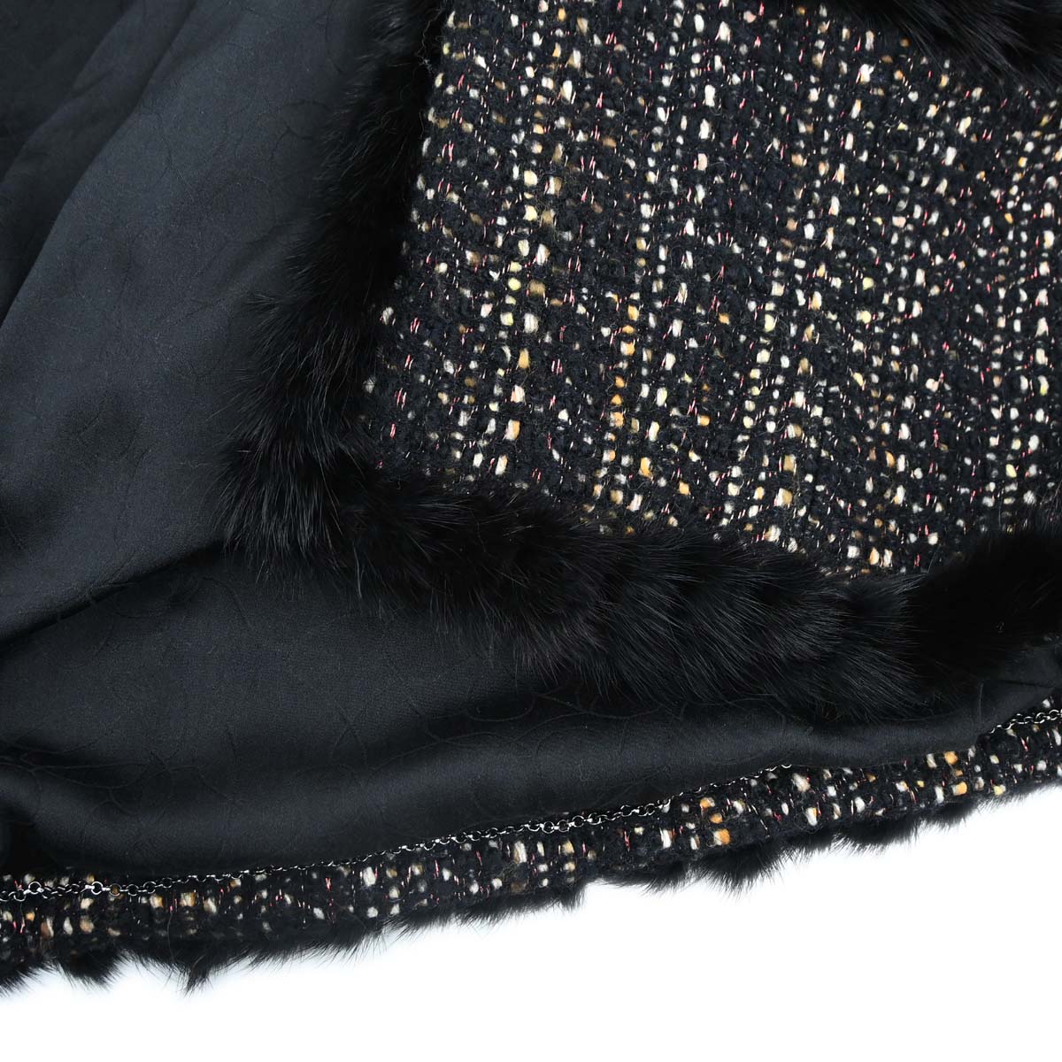 Chanel 2003 Collarless Tweed Jacket Black #48