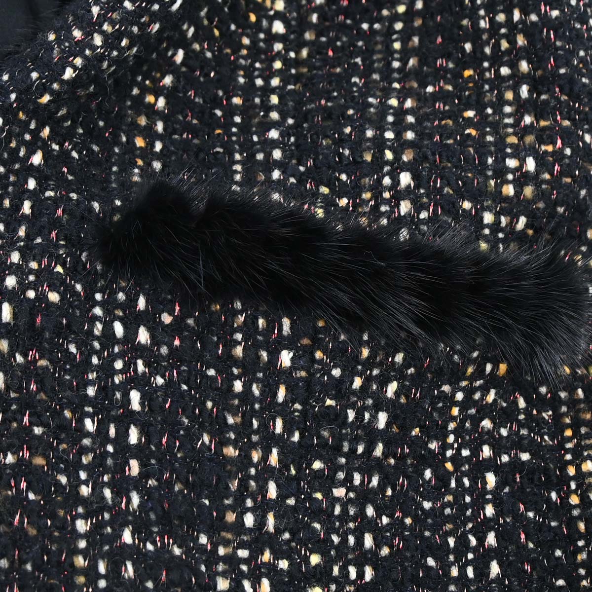 Chanel 2003 Collarless Tweed Jacket Black #48