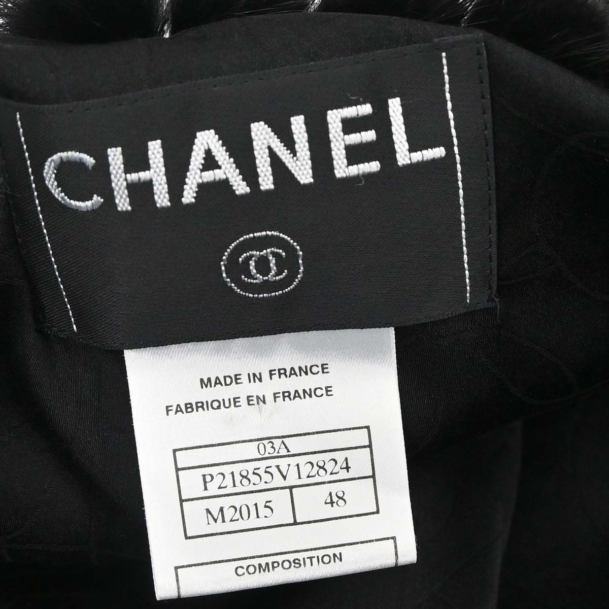 Chanel 2003 Collarless Tweed Jacket Black #48