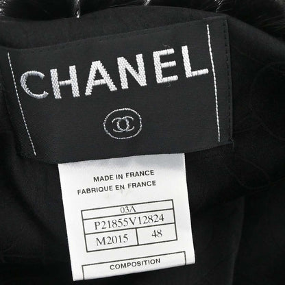 Chanel 2003 Collarless Tweed Jacket Black #48