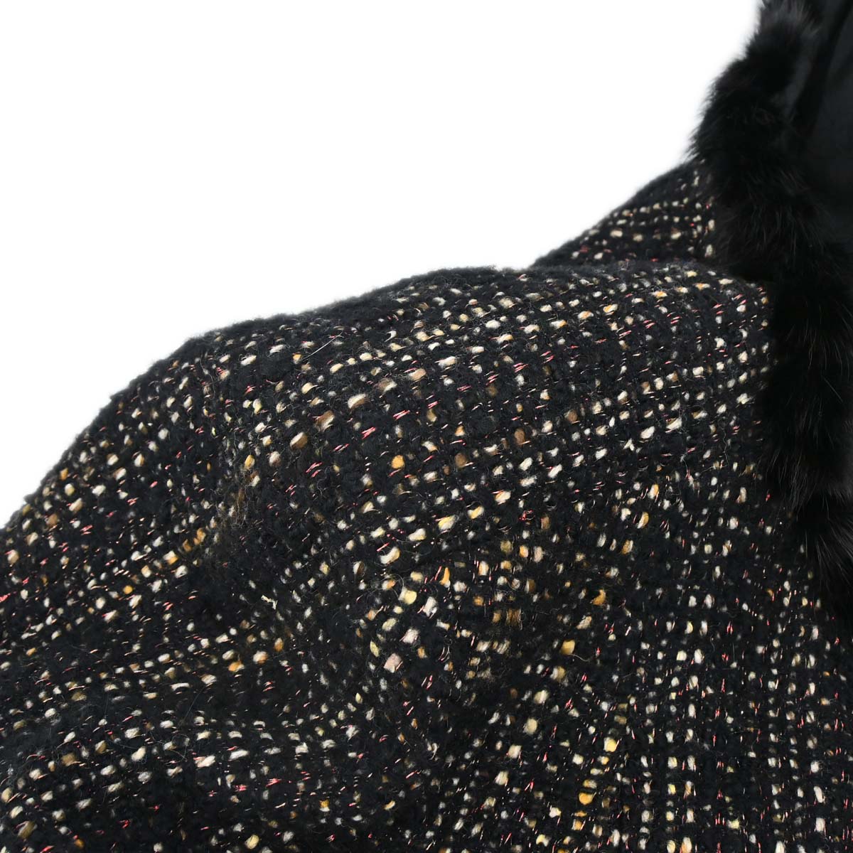 Chanel 2003 Collarless Tweed Jacket Black #48