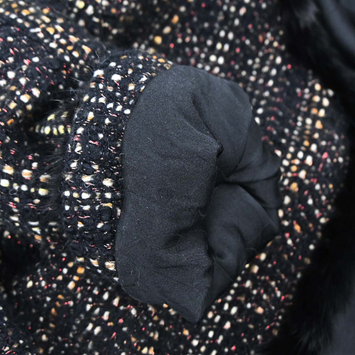 Chanel 2003 Collarless Tweed Jacket Black #48