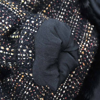 Chanel 2003 Collarless Tweed Jacket Black #48