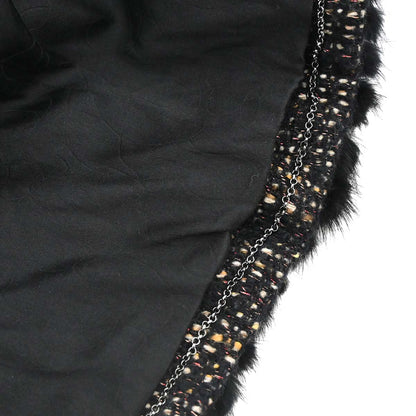 Chanel 2003 Collarless Tweed Jacket Black #48