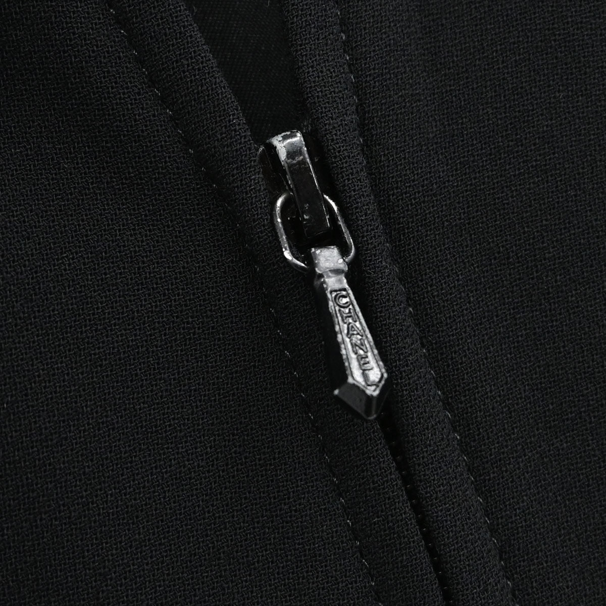 Chanel 1998 Zip Up Collarless Jacket Chain Belt Black #38