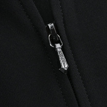 Chanel 1998 Zip Up Collarless Jacket Chain Belt Black #38
