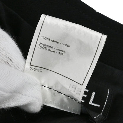 Chanel 1998 Zip Up Collarless Jacket Chain Belt Black #38