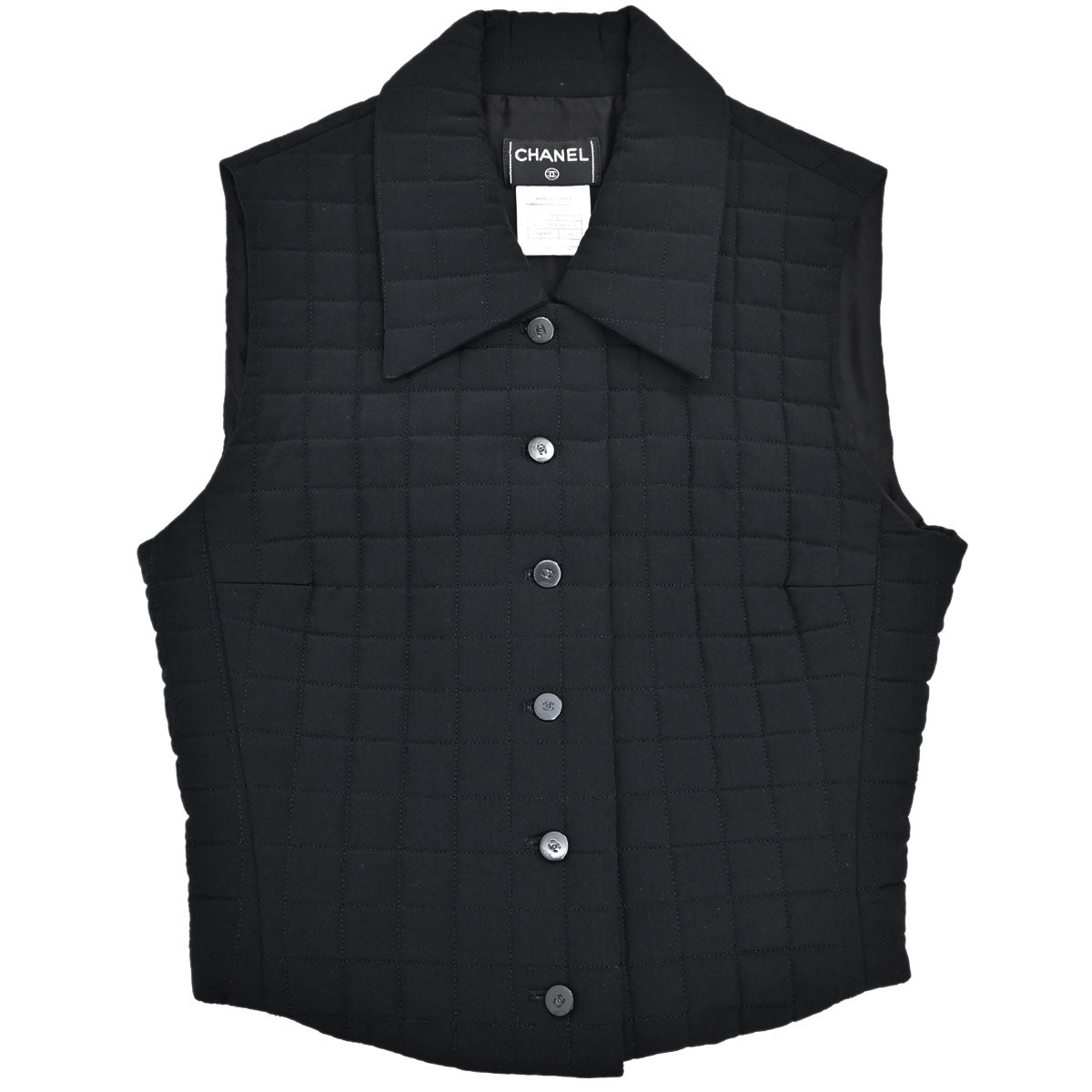 Chanel 2000 Choco Bar Vest Jacket Black #36