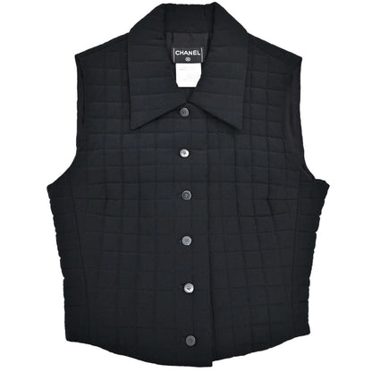Chanel 2000 Choco Bar Vest Jacket Black #36