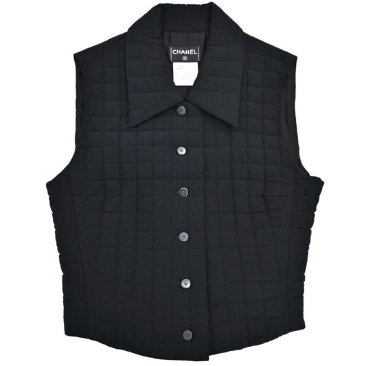 Chanel 2000 Choco Bar Vest Jacket Black #36