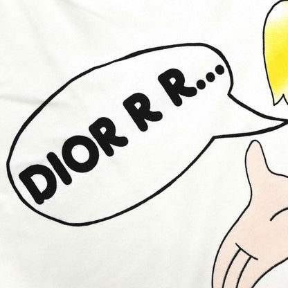Christian Dior Print Long Sleeve T-shirt Cartoon Girl Ivory