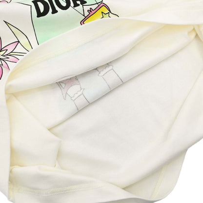 Christian Dior Print Long Sleeve T-shirt Cartoon Girl Ivory