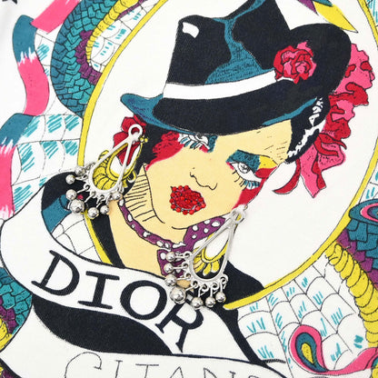 Christian Dior 2004 Print T-shirt White Rhinestone #38