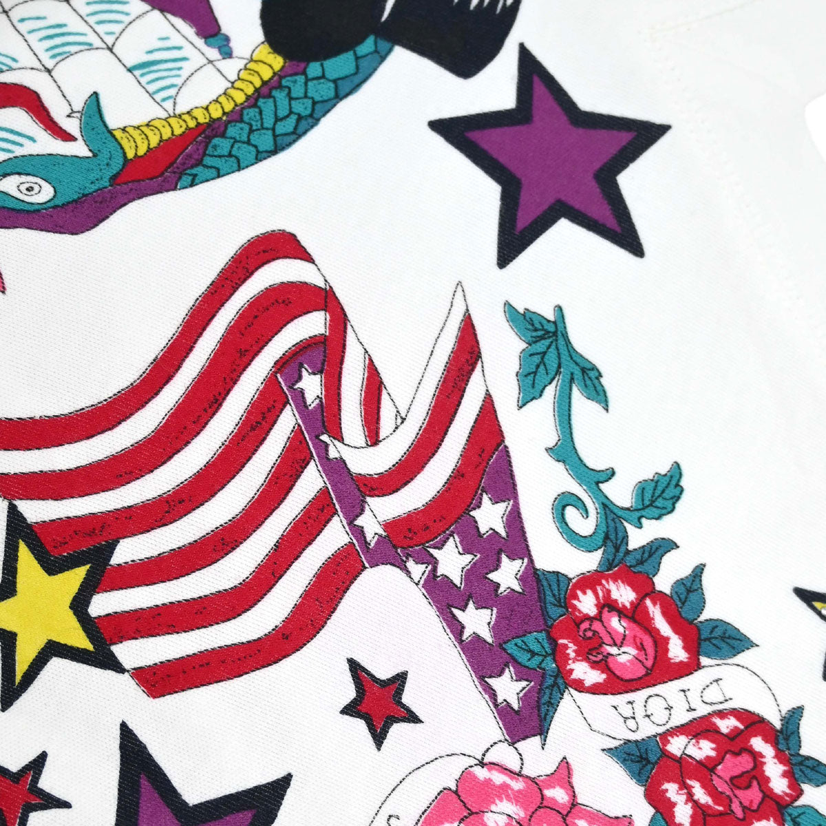 Christian Dior 2004 Print T-shirt White Rhinestone #38