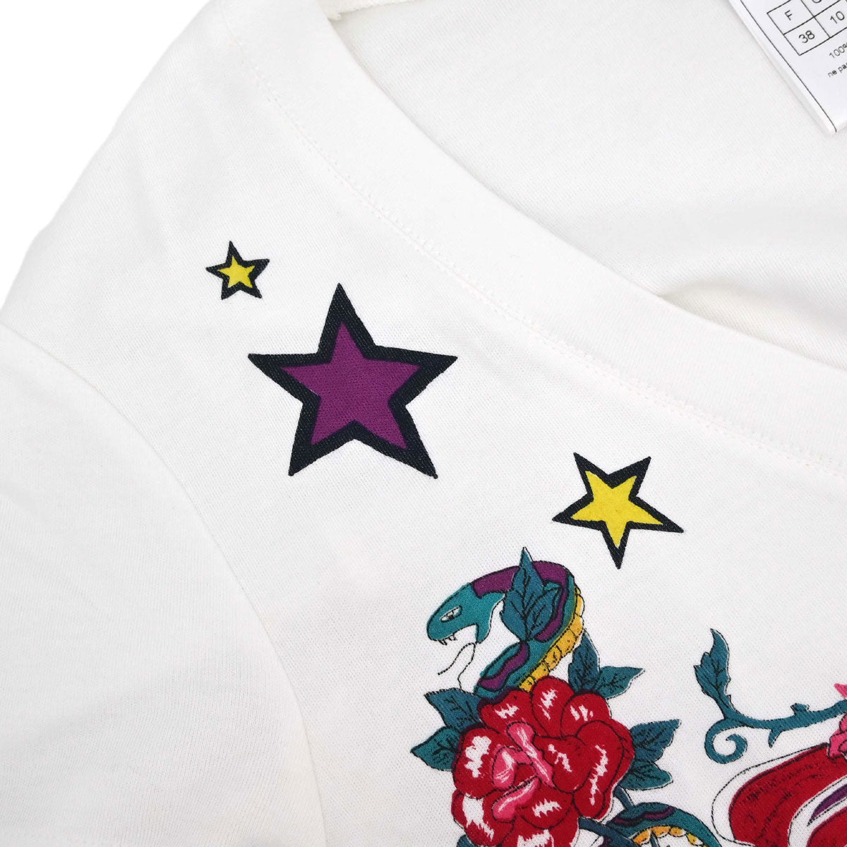 Christian Dior 2004 Print T-shirt White Rhinestone #38