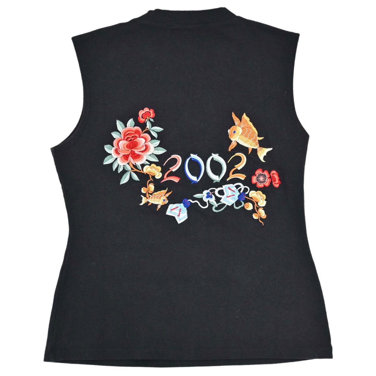 Christian Dior 2002 Sleeveless Tank Top Embroidery Black #38