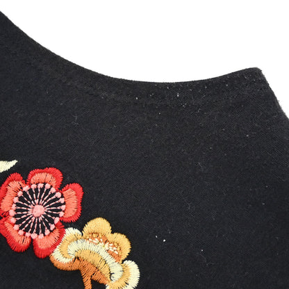Christian Dior 2002 Sleeveless Tank Top Embroidery Black #38