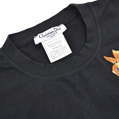 Christian Dior 2002 Sleeveless Tank Top Embroidery Black #38