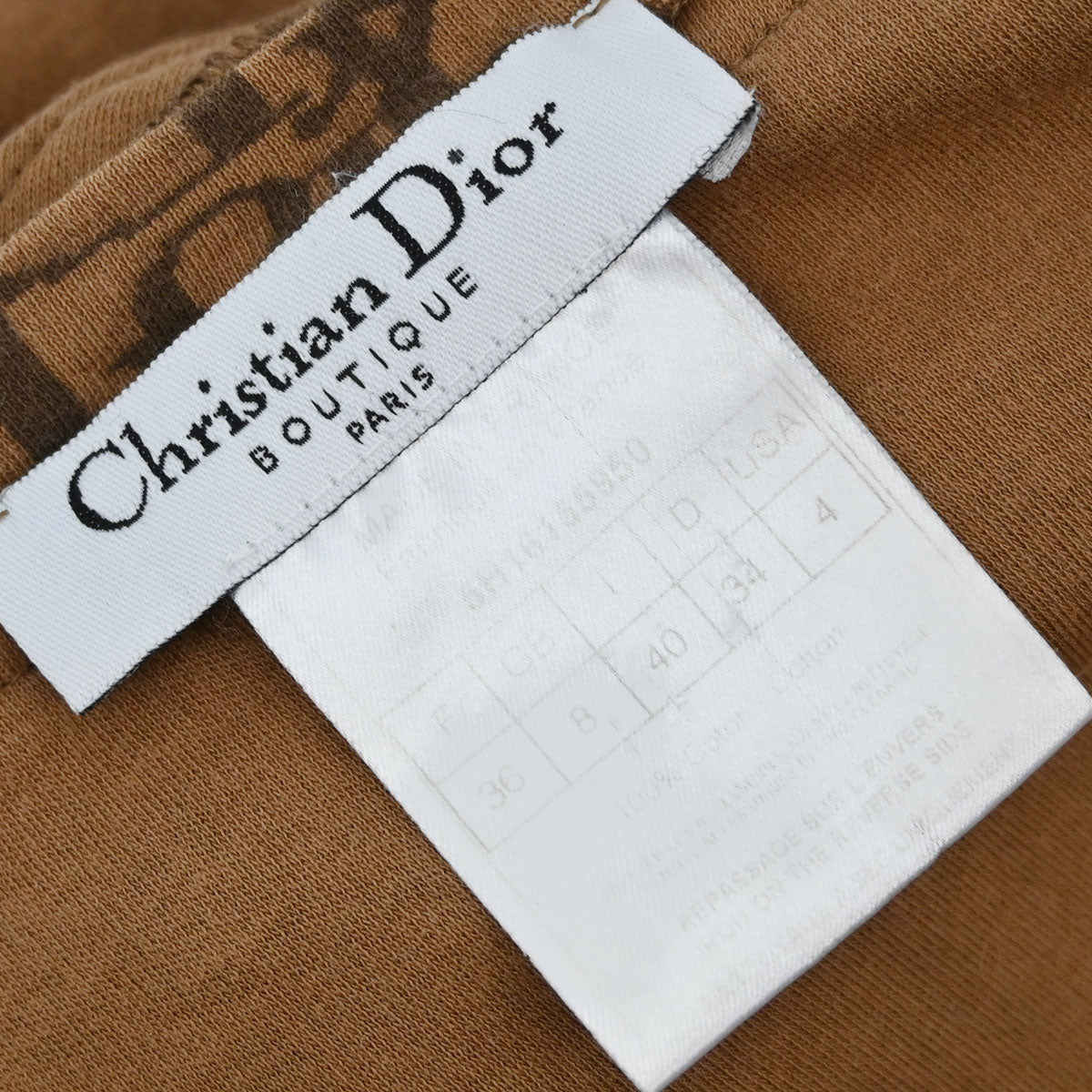 Christian Dior 2005 T-shirt Top Romantic Trotter Bow Brown #36