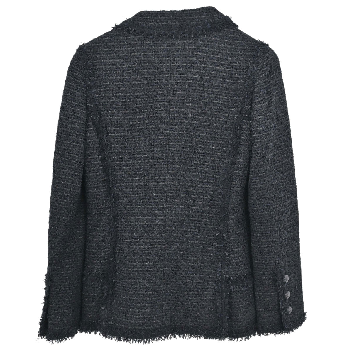 Chanel 2006 Single Breasted Tweed Jacket Black #34