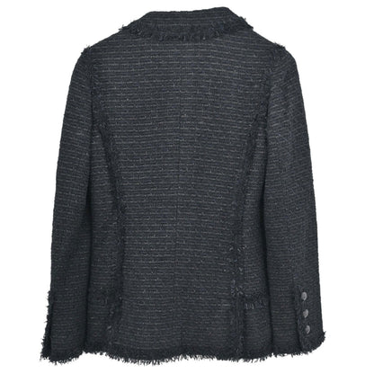 Chanel 2006 Single Breasted Tweed Jacket Black #34