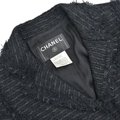 Chanel 2006 Single Breasted Tweed Jacket Black #34