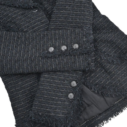 Chanel 2006 Single Breasted Tweed Jacket Black #34