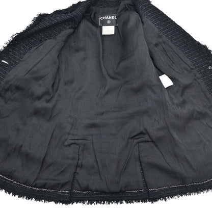 Chanel 2006 Single Breasted Tweed Jacket Black #34