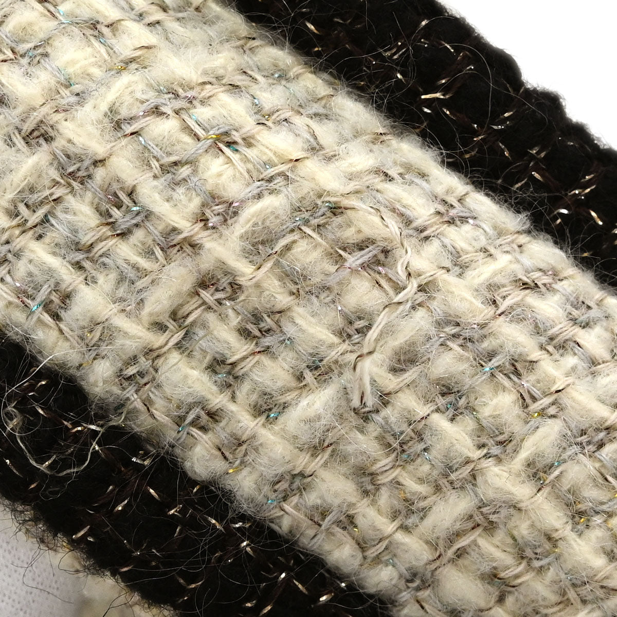 Chanel 2003 Collarless Jacket Tweed Beige #34