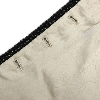 Chanel 2003 Collarless Jacket Tweed Beige #34