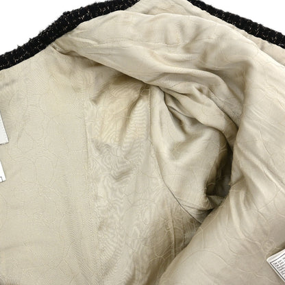 Chanel 2003 Collarless Jacket Tweed Beige #34