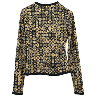 Chanel 2003 Zip Up Top Black Beige #38