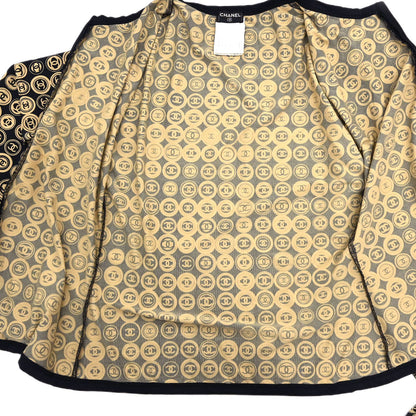 Chanel 2003 Zip Up Top Black Beige #38