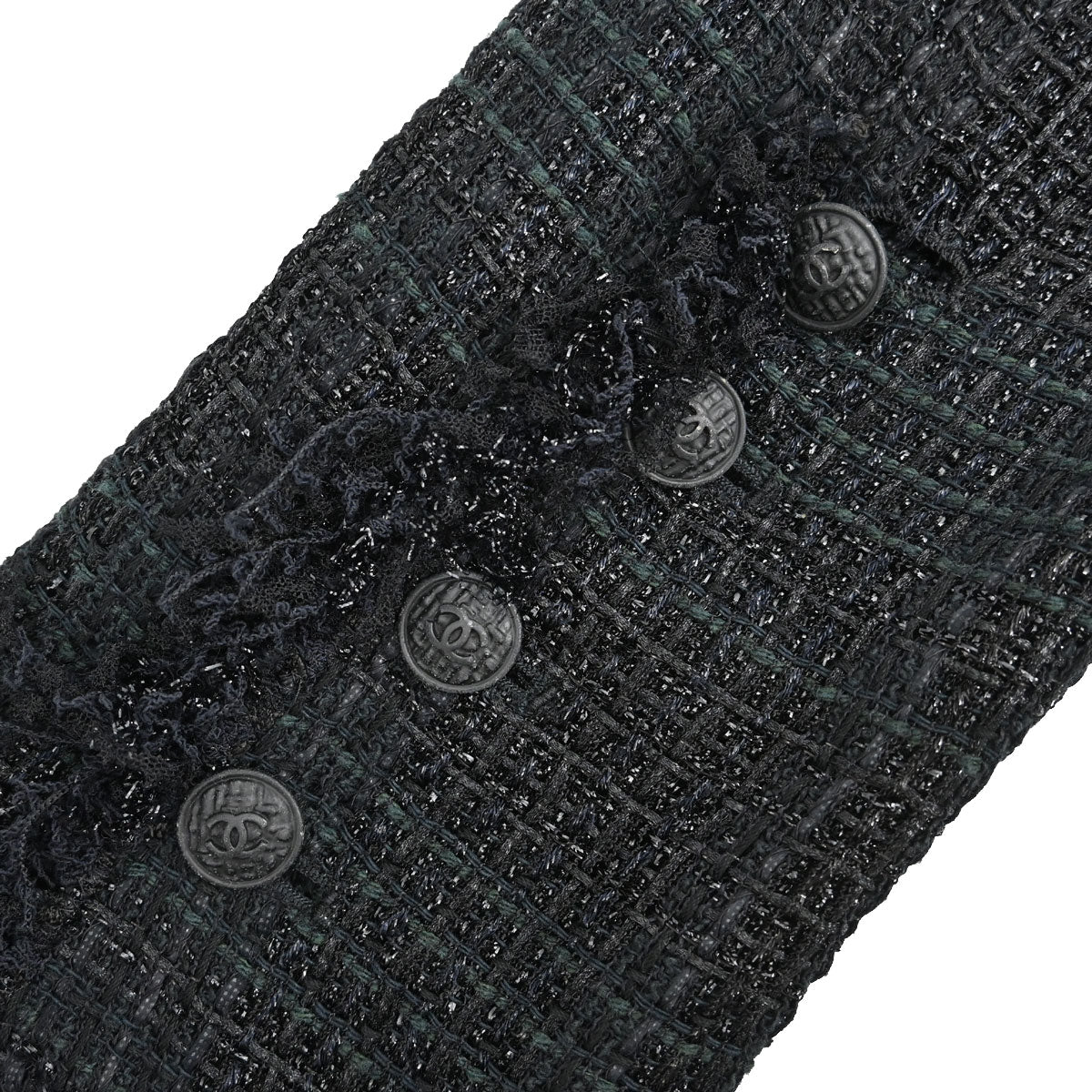Chanel Single Breasted Jacket Tweed Black