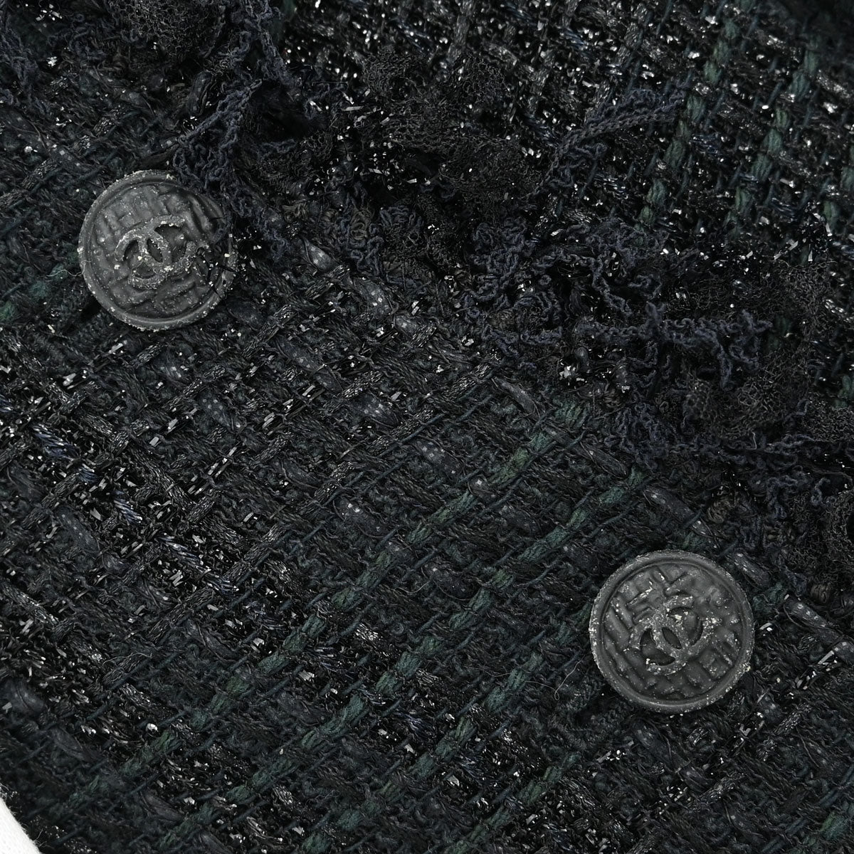 Chanel Single Breasted Jacket Tweed Black