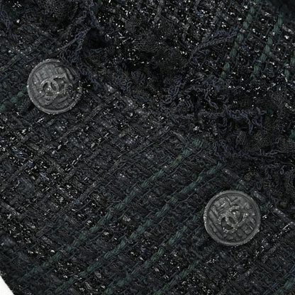 Chanel Single Breasted Jacket Tweed Black