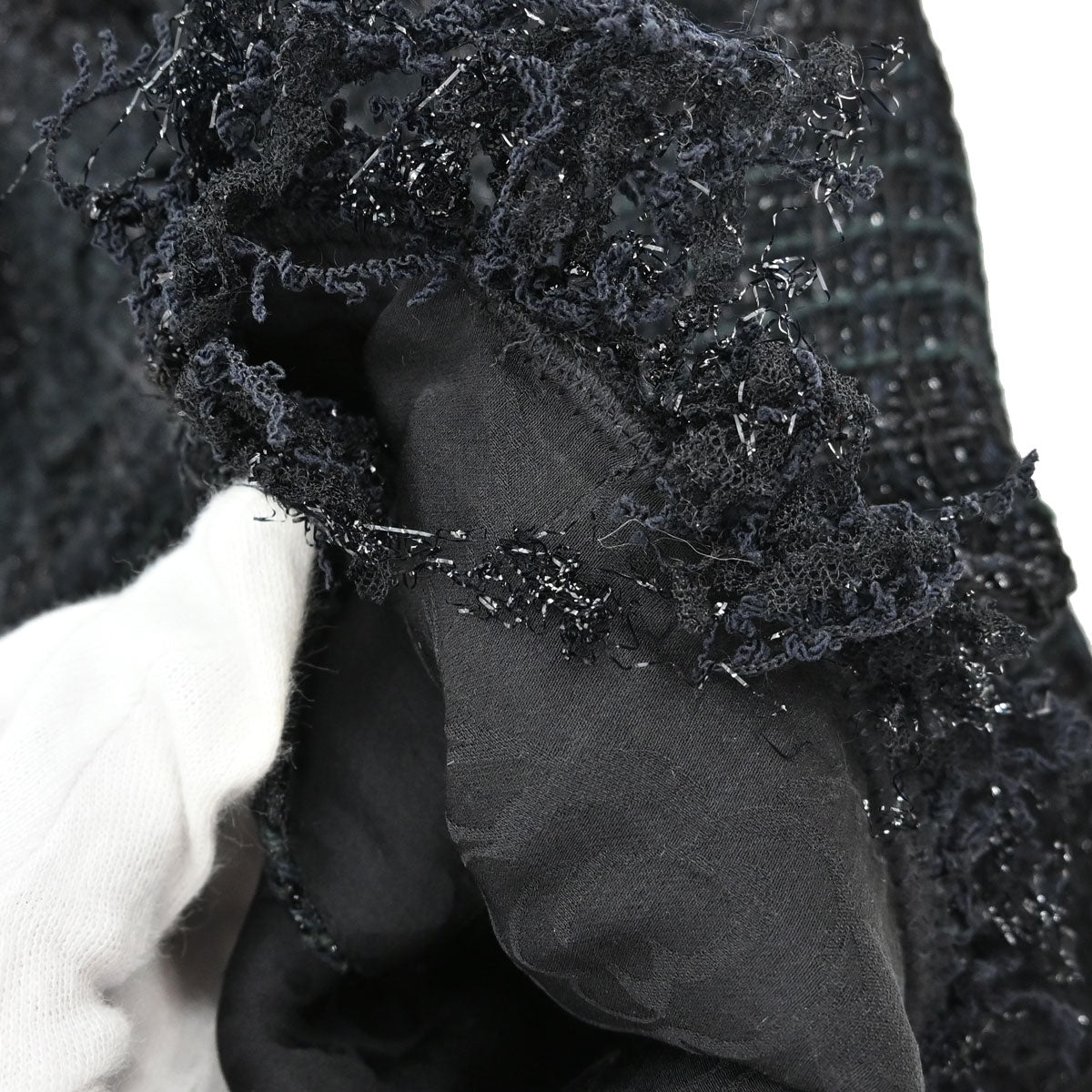 Chanel Single Breasted Jacket Tweed Black