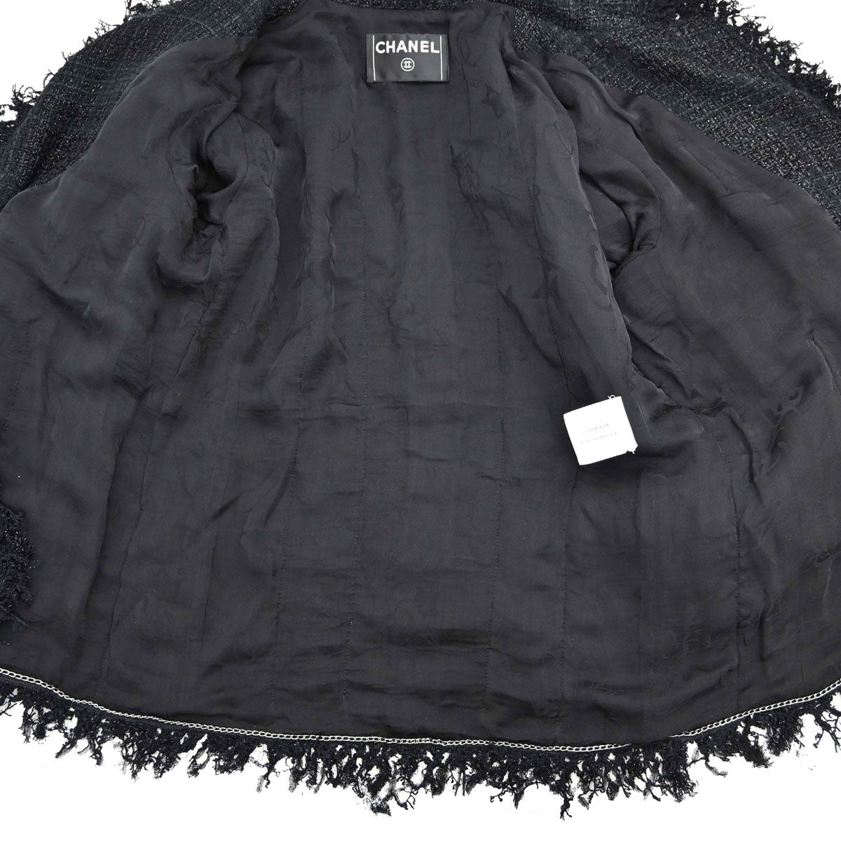 Chanel Single Breasted Jacket Tweed Black
