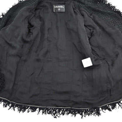 Chanel Single Breasted Jacket Tweed Black